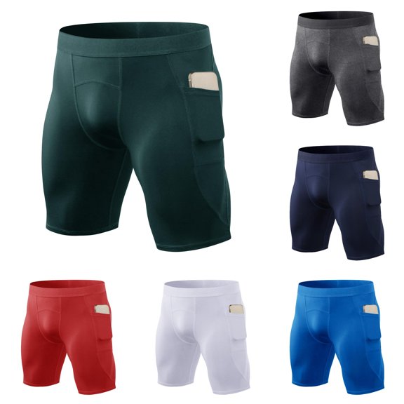 Guitiannn Men Compression Shorts Running Spandex Underwear with Pockets Workout Gym Athletic Sports Tight Shorts Men Casual Wear Mens Running Shorts Pockets Territory Ahead Mens Vest M Apparel Mens