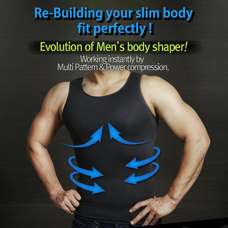 Men's Shapewear Chest Belly Waist Boobs Compression Slimming Vest Body  Shaper Workout GYM Under base Layer Cool Dry Sport Tank Top Undershirts