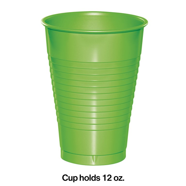 Lime Green Plastic Cups - 12oz - 20 Pack