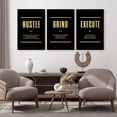 thumbnail image 4 of GUBIYU 3Pcs Black Gold Hustlers Poster Motivational Wall Decor Modern Art Hustle Grind Execute Wall Art Canvas Painting,Office Art Ideal Gift for Bedroom Living Room Corridor Room Decoration 12"x16", 4 of 6