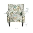 thumbnail image 5 of BELLEZE Modern Accent Chair for Living Room, High Back Linen Armchair with Wooden Legs, Upholstered Wingback Side Chair Padded Armrest Single Sofa for Living Room, Bedroom - Allston (Green Coral), 5 of 7