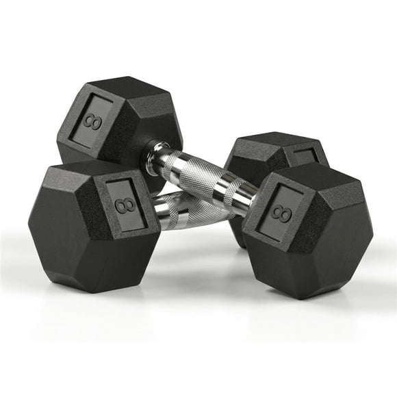 Par de Mancuernas 8 Libras 3.62 kg CU 2 Pesas Hexagonales Cromadas con Cubierta de Caucho Agarre Antideslizante Set de Pesas