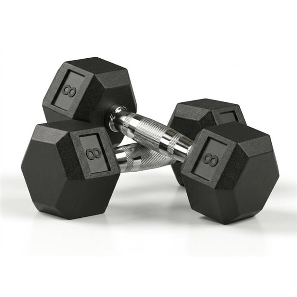 Par de Mancuernas 8 Libras 3.62 kg CU 2 Pesas Hexagonales Cromadas con Cubierta de Caucho Agarre Antideslizante Set de Pesas