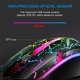 thumbnail image 4 of RGB Gaming Mouse Wired Programmable Ergonomic USB Mice with 4 Level DPI, 4 Color Backlit, 6 Buttons for Laptop PC Computer, High Precision PC Gaming Mice for Desktop, Windows, Mac, Gamer, Black, 4 of 8