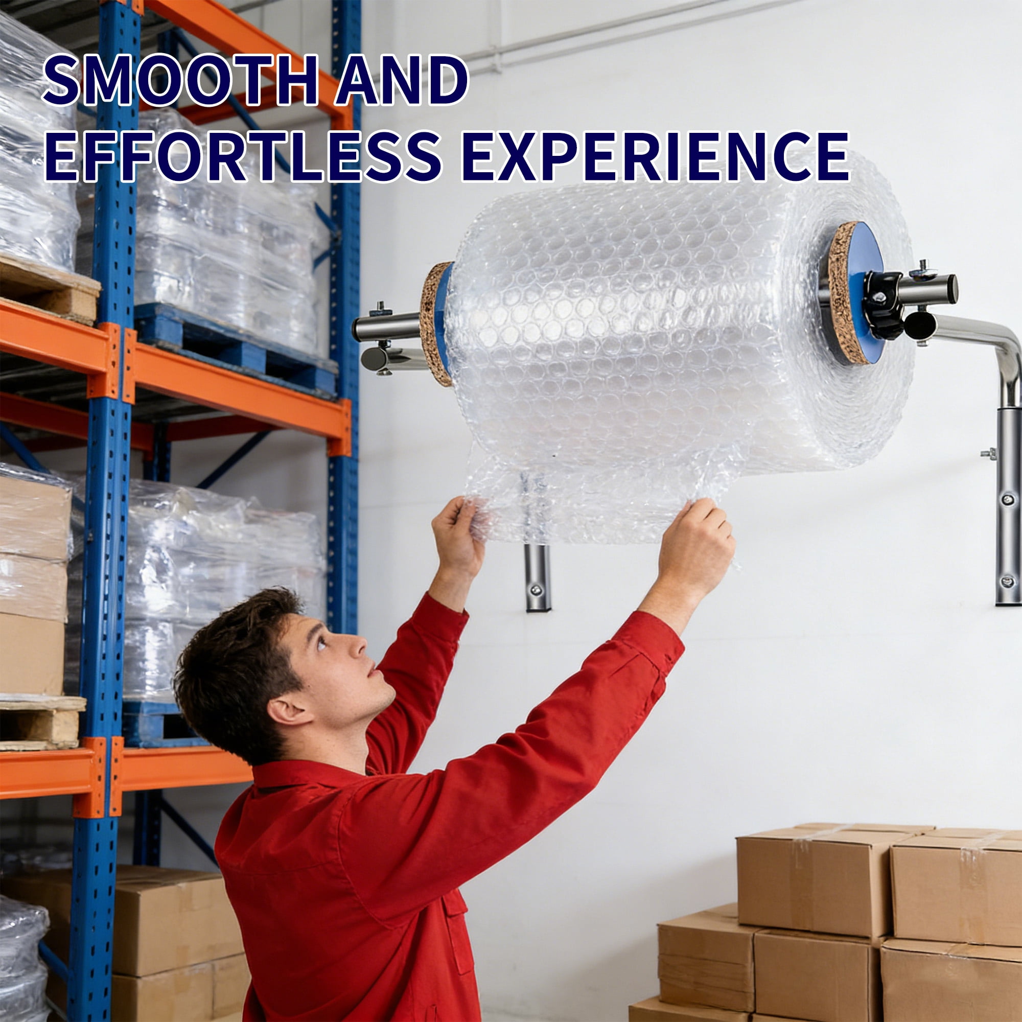 HI-REEKE Bubble Wrap Dispenser Wall Mount Bubble with width of 15.75" Cushioning Wrap Holder for Warehouse