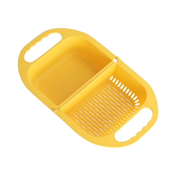 Tkrady Collapsible Colander - Kitchen Food Strainer for Pasta, Fruit, Vegetables - Space-Saving, BPA-Free, Dishwasher Safe (Yellow)