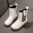 thumbnail image 2 of LYHaoo Girls Winter Warm Boots Waterproof Side Zipper Ankle Booties Sizes 10 White(3-4 Years), 2 of 6