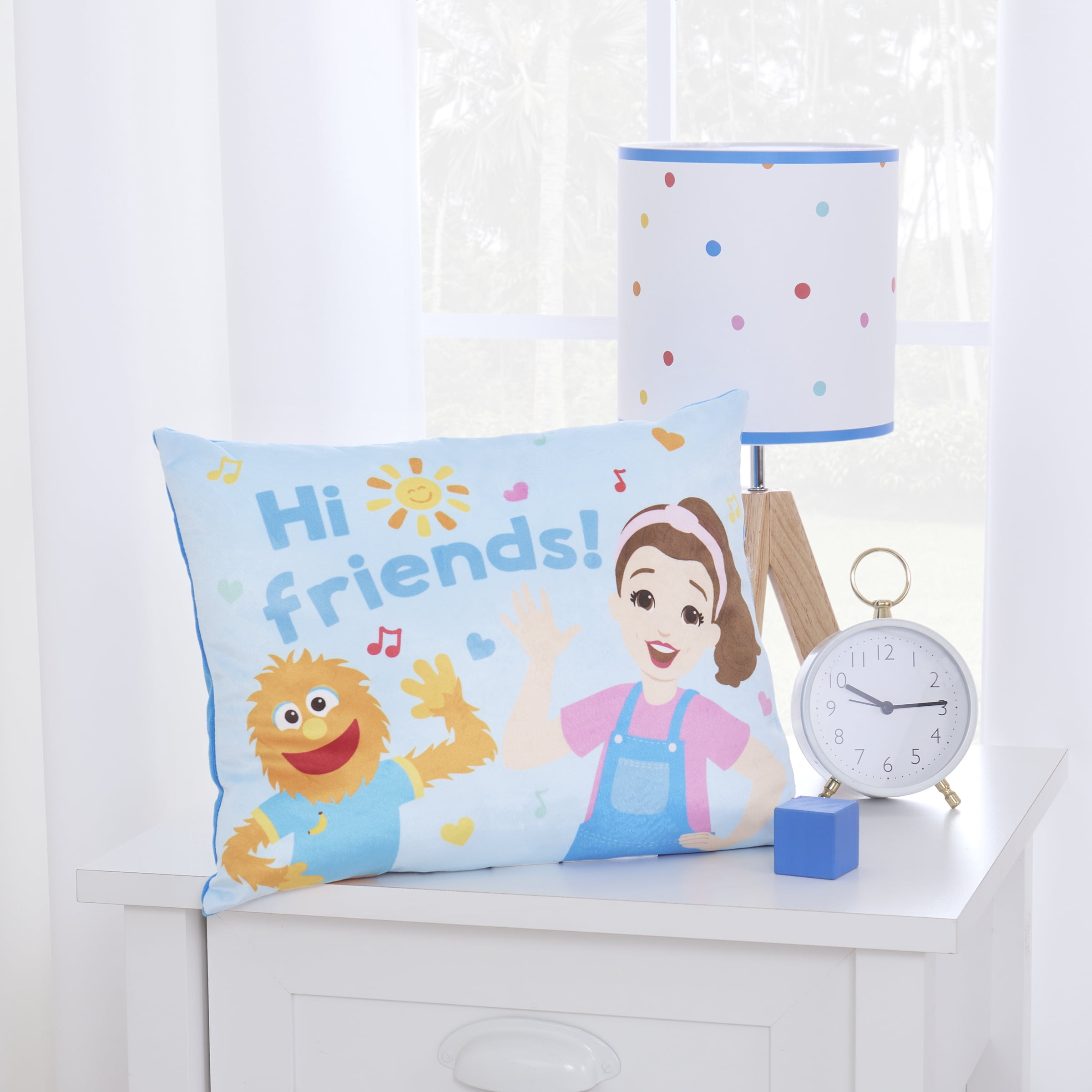 Ms. Rachel Happy Patchwork Toddler Pillow