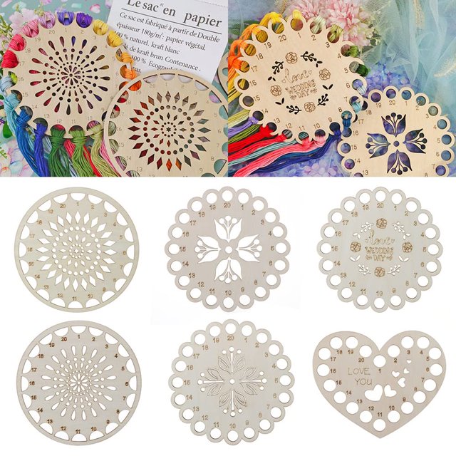 6PCS DIY Crafts Needle Arts Household Sewing Accessories Storage Tools Embroidery Floss Organizer Cross Stitch Thread Holder