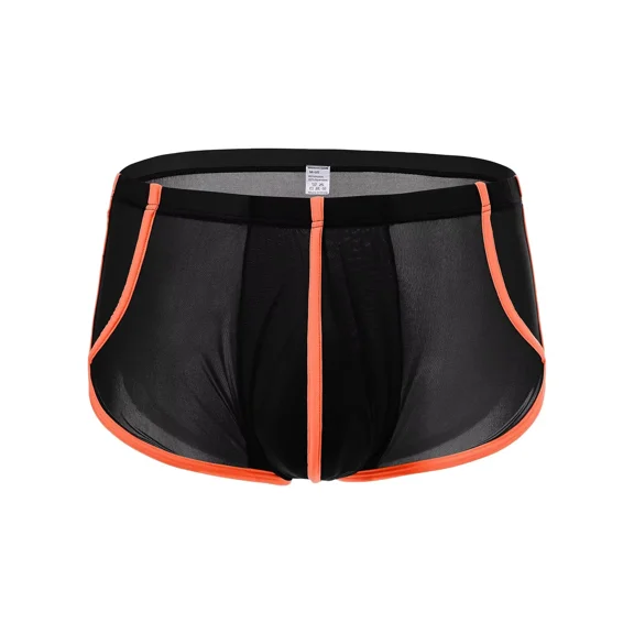 TANBOM Men's Transparent and Lightweight Boxer Nylon Underwear Black M 1-Pack