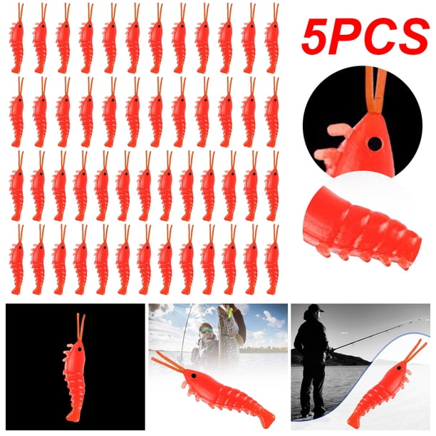 Señuelo Pesca Salada 50 Uds. 3 5 Cm Suave Luminoso Camarones () Rojo