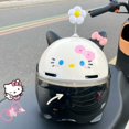 thumbnail image 5 of Casco de motocicleta con orejas de gato para niños y adultos, protección solar, lindo, de bambú, Libélula, HelloKitty, Verano, 5 of 5