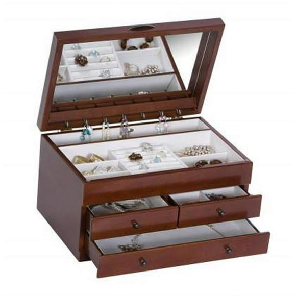 Mele & Co 00798S17 Fairhaven Wooden Jewelry Box - Walnut