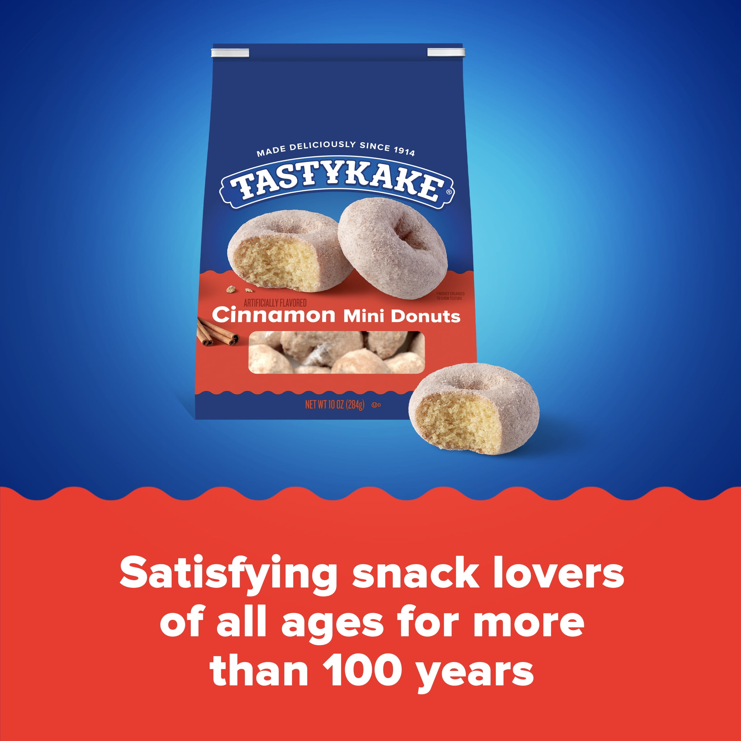 Tastykake Cinnamon Mini Donuts, Shareable Donuts, 10 oz Bag