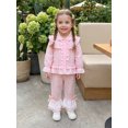 thumbnail image 5 of RUINIXCW Toddler Girl Fall Outfits Plaid Print Long Sleeve Tops and Flare Pants, 5 of 8