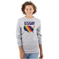 thumbnail image 3 of Gay in the USA LGBTQ American Pride Plus Size Long Sleeve Graphic Tee Shirt Brisco Brands 2X, 3 of 5