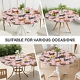 thumbnail image 7 of Dogs with Pioneer Flower Round Fitted Tablecloth with Elastic Edge,Dining Table Cover Waterproof,Outdoor Round Tablecloth for Camping,Dining,Indoor and Outdoor, 7 of 7