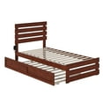 thumbnail image 2 of AFI Oxford Twin Wood Platform Bed with Headboard, Footboard & Twin Trundle, Walnut, 2 of 6