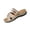 Khaki, variant on Women Wedge Slide Sandals Dual Strap Slip On Shoes Comfortable For Casual Home Travel Daily Outdoor Walking