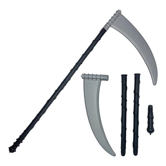 Clearance! Zguuel Halloween Grim Reaper Scythe Prop, Skull Scythe Costume Accessory for Cosplay Party Dress Up Decoration