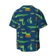 thumbnail image 2 of Fotbe Little Pirate Crocodile print Short Sleeve Button Down Shirts for Men Casual Summer Beach Wrinkle Free Shirt-Large, 2 of 7