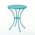 thumbnail image 6 of Teal Powder Coated Metal Bistro , 3 Pc, 30" Table, 16.25" Seat H Chairs, Weather-, Long-lasting, , Stable Outdoor Iron Coated, Water-, 18" Chairs, 6 of 6
