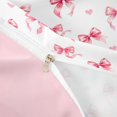thumbnail image 4 of spefrowx Watercolor Pink Bow Print Duvet Cover Queen for Kids, Kawaii Love Heart Queen Bedding, Pink Reversible, 3 Pieces, 1 Duvet Cover and 2 Pillowcases, 4 of 6