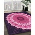 thumbnail image 2 of Ahgly Company Indoor Round Patterned Dark Hot Pink Area Rugs, 4' Round, 2 of 6