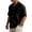 Black, variant on Mens Cuban Guayabera Shirts Button Down Short Sleeve Shirt Cotton Casual Summer Beach Wedding Shirts Cyan L
