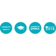 thumbnail image 2 of Darling Souvenir 190 Pcs Graduation Theme Custom Stickers chocolate stickers DIY Candy Favor-Turquoise Blue, 2 of 2