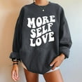 thumbnail image 4 of Fesfesfes Women Flannel Shirt Letter Print Loose Roundneck Long-Sleeved Fleece Oversized Sweatshirt Pullover Clearance Under $10, 4 of 9