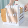 thumbnail image 3 of Bread Toast Slicer Bagel Loaf Slicer Sandwich Maker Toast Slicing Machine Folding and Adjustable Thicknesses Bread Cutter-White, 3 of 5