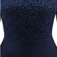 thumbnail image 7 of JINMGG Womens Plus Size Clearance $5 Women New Vintage Lace Patchwork Off Shoulder Cocktail Party Retro Swing Dress Navy L, 7 of 7