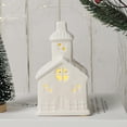 thumbnail image 3 of LED Lighted Christmas Houses, Christmas Town Scene Desktop Ornaments, White House Porcelain Village Christmas LED Li Ceramic, 3 of 8