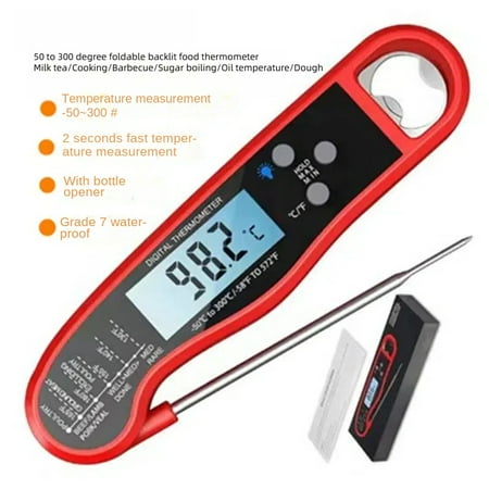 

Kitchen foldable barbecue thermometer food food bottle waterproof water thermometer baking milk tea shop with backlight -50℃~300℃