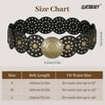 thumbnail image 6 of Women's Boho Disc Belt Western Leather Belt Vintage Concho Waist Belt for Dress Jeans, 6 of 7