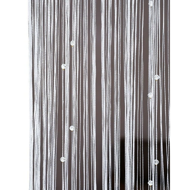 Cateissary Cortinas de poliéster con cuentas de diamantes: una decoración exquisita y hermosa para salas de estar, dormitorios y bodas. Sombras de ventana blanco