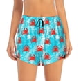 thumbnail image 2 of Balery Crab Swims In The Ocean Pantalones cortos deportivos para mujer con forro y dos bolsillos, elásticos, para entrenamiento, gimnasio, yoga-Small, 2 of 7