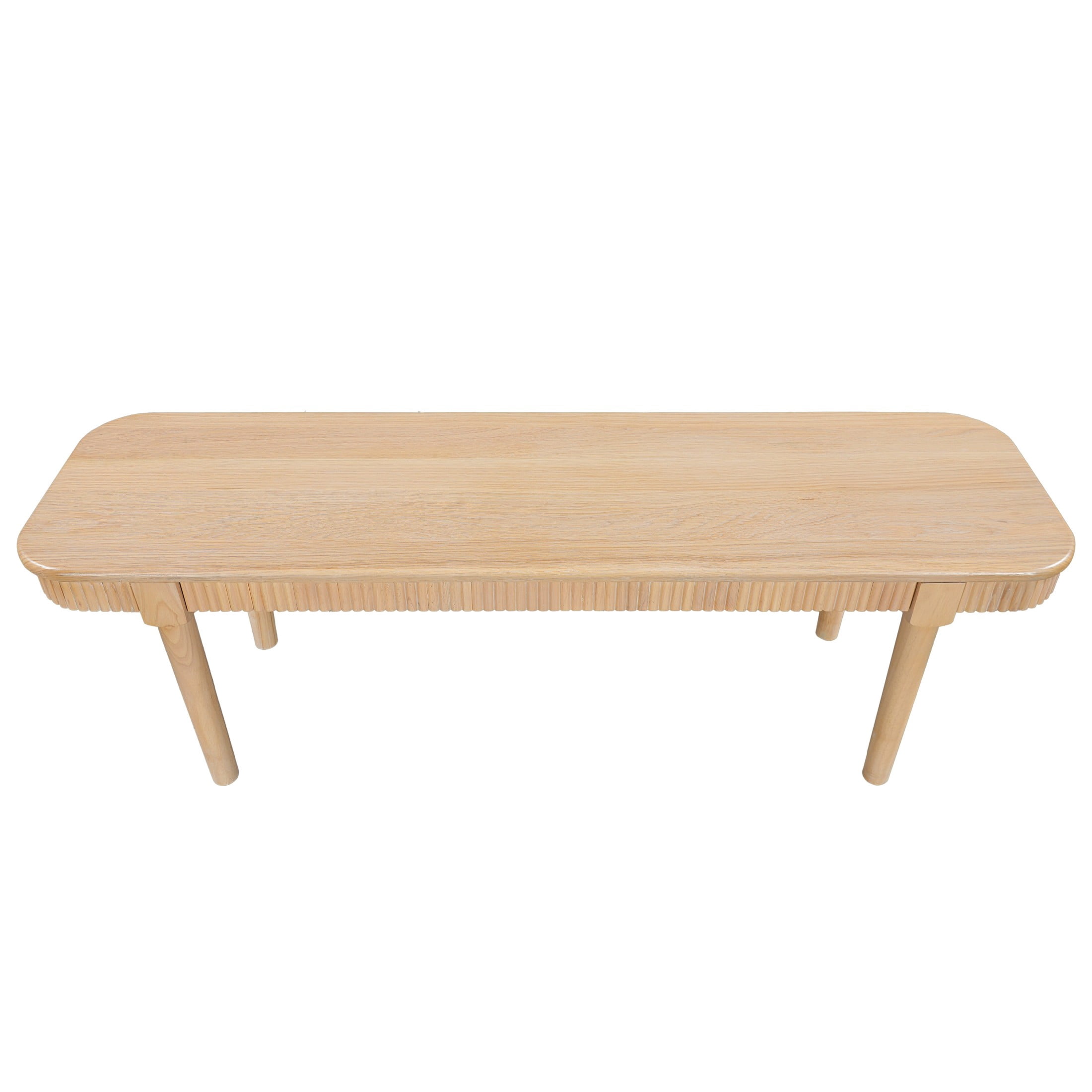 Christopher Knight Home 59" Mid-Century Modern Wooden Bench for Dining and Entryway, Natural, Set of 2