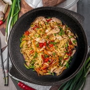 KUKMARA Aluminum Cookware Nonstick Coating Frying Pan Kazan for Making Pilaf with Glass Lid 7.4-qt. (7 L)