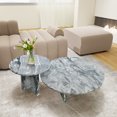 thumbnail image 5 of MDQMD Real Marble Coffee Table,Modern Nesting Coffee Table Set of 2,Round Coffee Table with Unique Texture for Living Room,Blue Grey, 5 of 9