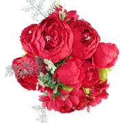 Coolmade Vintage Artificial Peony Silk Flowers Bouquet for Wedding Party Office Hotel and Home Decoration