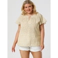 thumbnail image 3 of BluDe GaEstampado Floral ManAcampanaOjo De CerraduTalGrande PaMujer Beige 3XL, 3 of 6