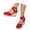Red, variant on Women Straw Woven Wedge Sandals Platform Thick Sole Buckle Summer Casual Heeled Shoes