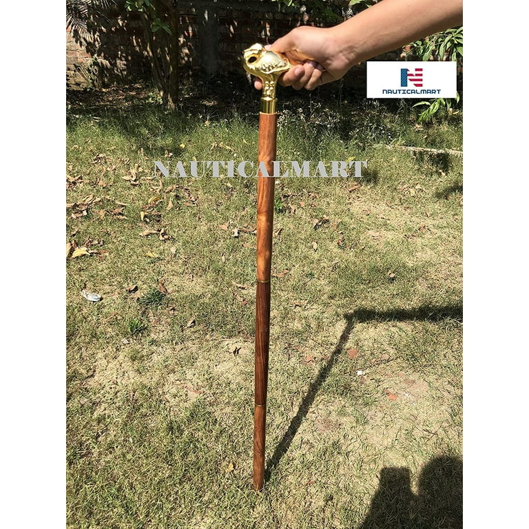 Beech wood cane with Crook handle