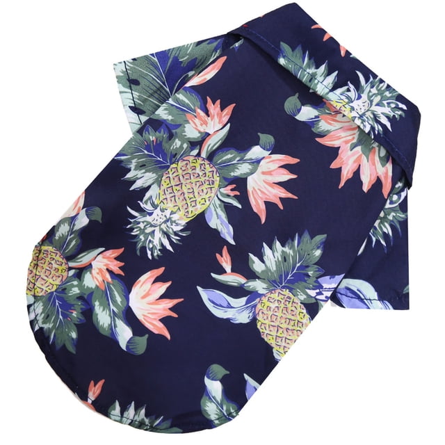 Camisa hawaiana para mascotas ANGGREK Estampado de piña Protección solar Verano Ligeras