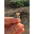 thumbnail image 3 of vylahjewellery Rose Gold Vermeil Pavé Double Band Wedding Ring for Women, Modern Bridal Ring, Princess Cut Diamond Engagement Ring, 3 of 6