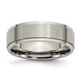 thumbnail image 1 of 7 mm Titanium Ridged Edge Brushed & Polished Band, Size 6, 1 of 1