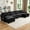 Green, variant on Howcool 113" Modular Sectional Sofa , 3 Seater L-Shaped Cloud Couch with Movable Ottoman, USB Charging Ports & Side Pockets, Sectional couchs for Living Room,Chenille Fabric,Black