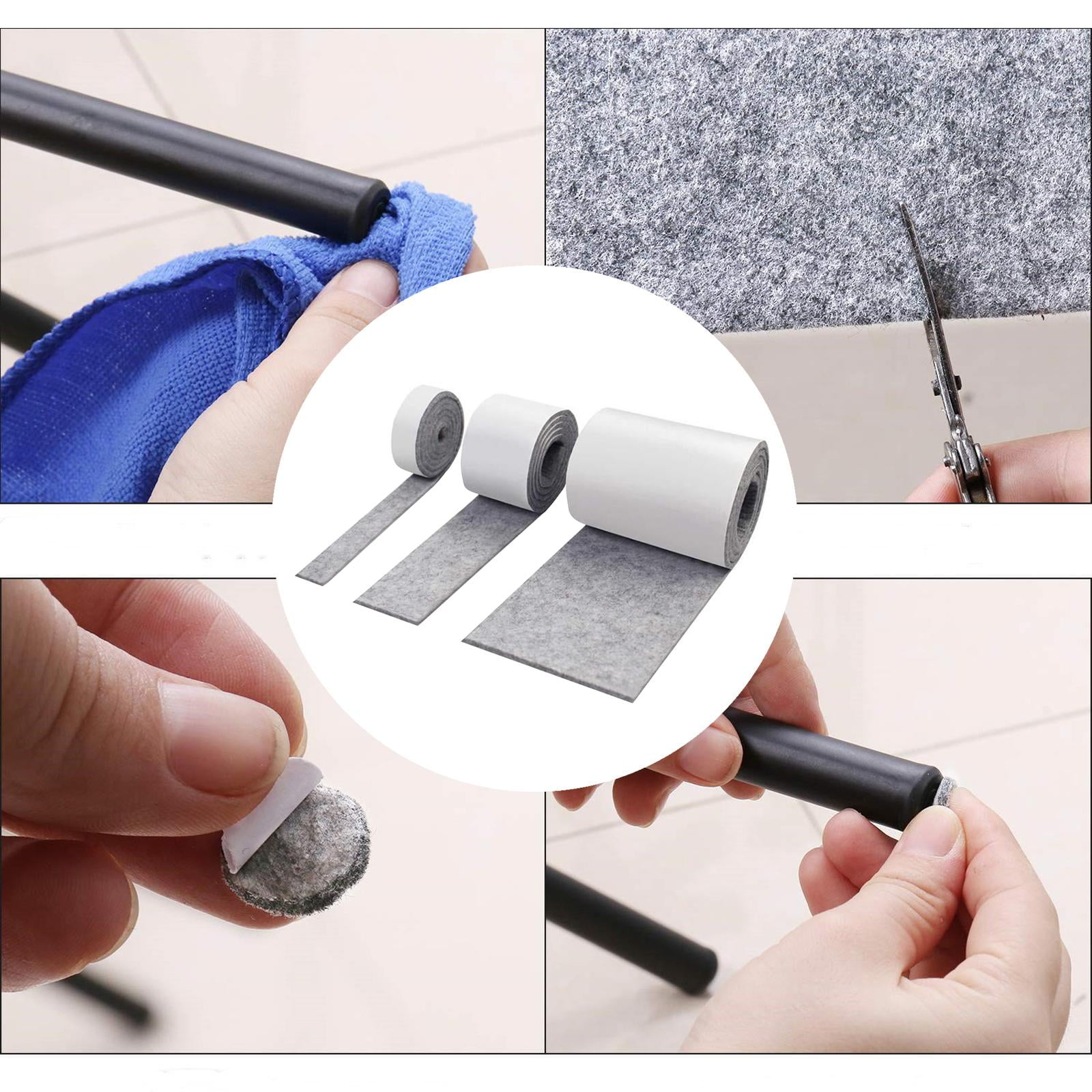 3 Packs Heavy Duty Felt Strip Roll with Adhesive Backing Self Adhesive Felt Tape Light Gray, Size: No Spool Device
